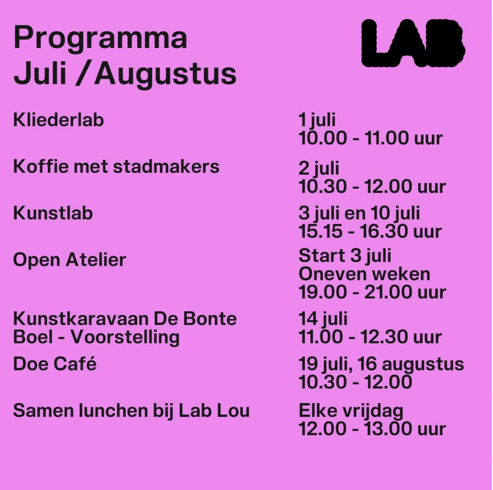 Zomerprogramma Lab LOU - Zeist